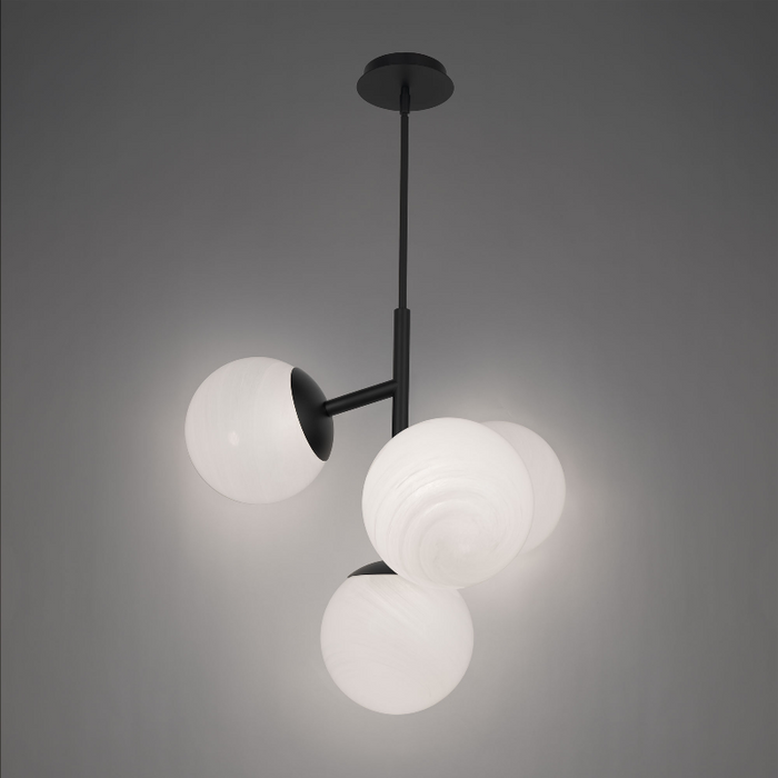 dweLED PD-23527 Quattro 4-lt 27" LED Pendant - Black