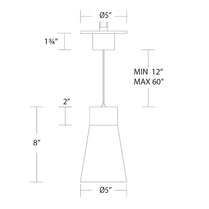 WAC PD-251005 Twist-N-Lite 1-lt 5" LED Pendant, CCT Selectable