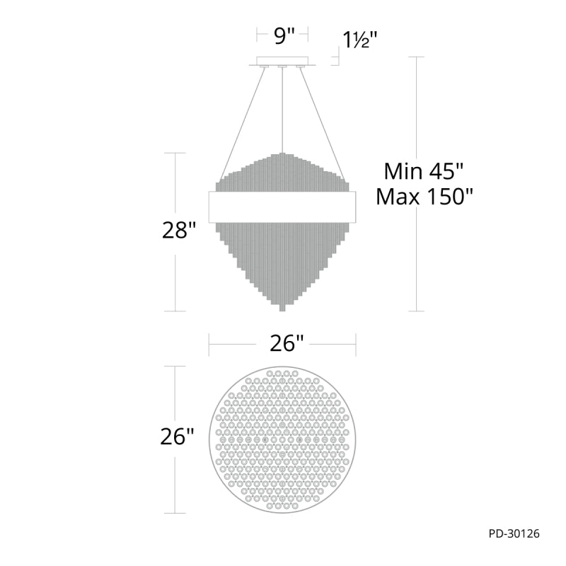 Modern Forms PD-30126 Luzerne 1-lt 26" LED Pendant