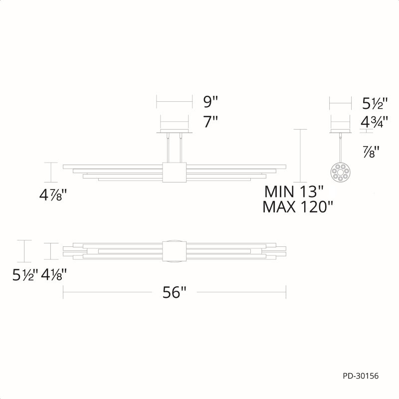 Modern Forms PD-30156 Luzerne 56" LED Pendant