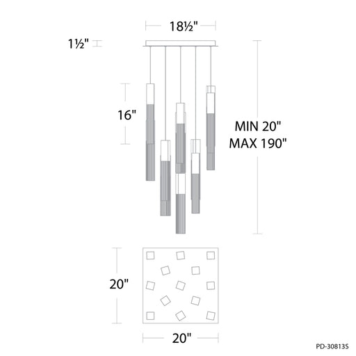 Modern Forms PD-30813S Cinema 13-lt 20" LED Pendant