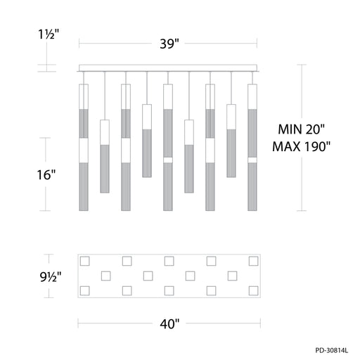 Modern Forms PD-30814L Cinema 14-lt 40" LED Pendant