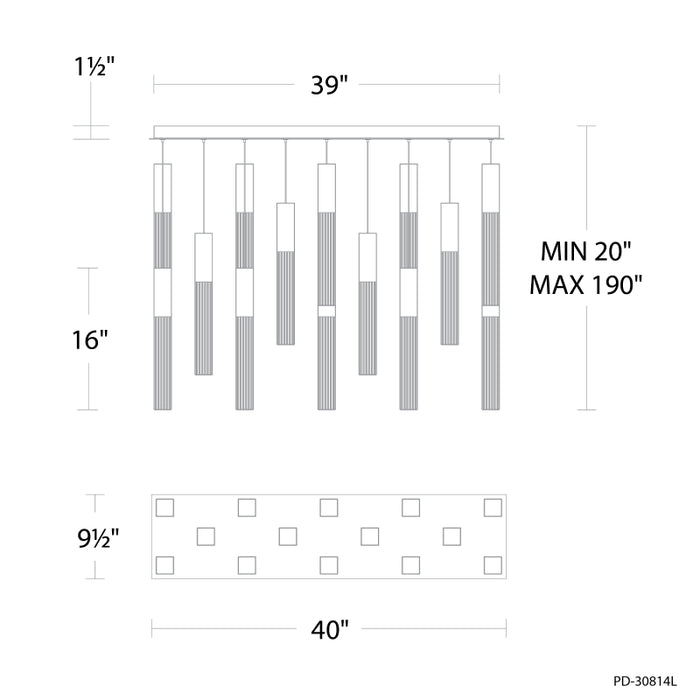 Modern Forms PD-30814L Cinema 14-lt 40" LED Pendant