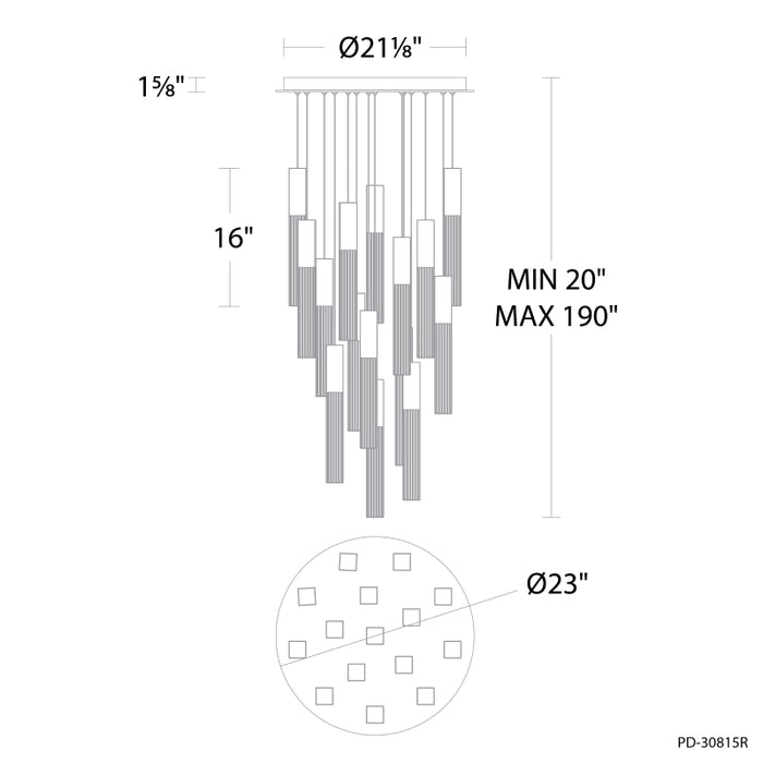 Modern Forms PD-30815R Cinema 15-lt 23" LED Pendant