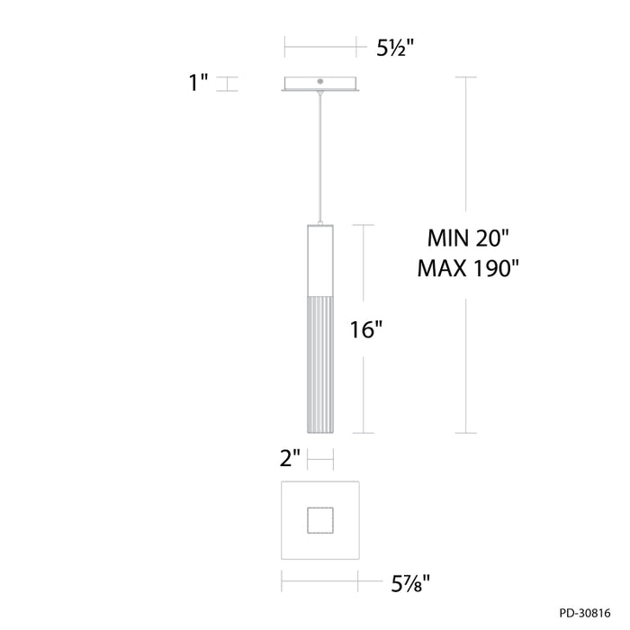 Modern Forms PD-30816 Cinema 1-lt 6" LED Pendant