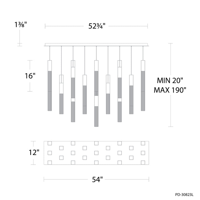 Modern Forms PD-30823L Cinema 23-lt 54" LED Pendant