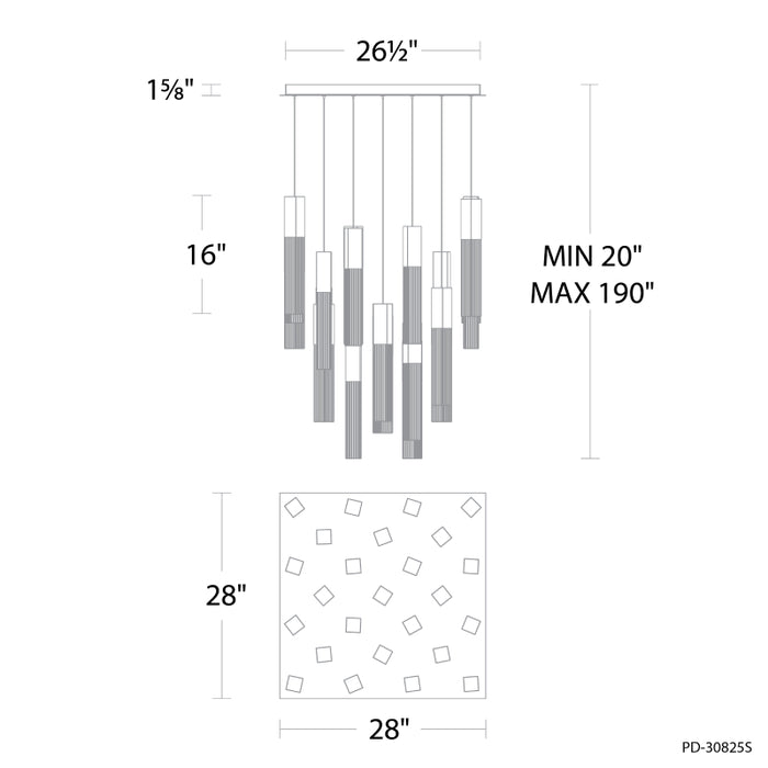 Modern Forms PD-30825S Cinema 25-lt 28" LED Pendant