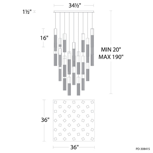 Modern Forms PD-30841S Cinema 41-lt 36" LED Pendant