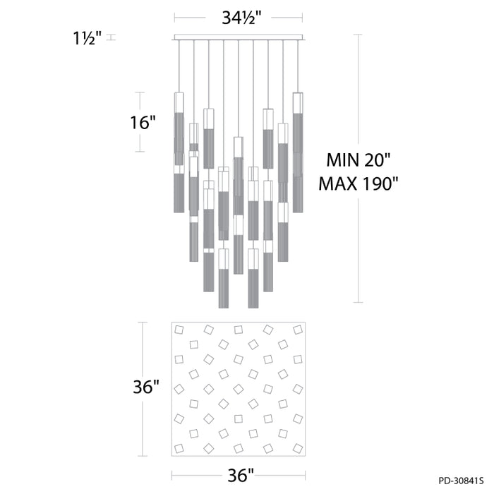 Modern Forms PD-30841S Cinema 41-lt 36" LED Pendant