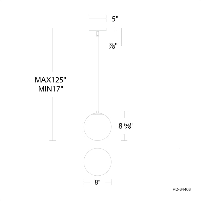 Modern Forms PD-34408 Pisces 1-lt 8" LED Pendant