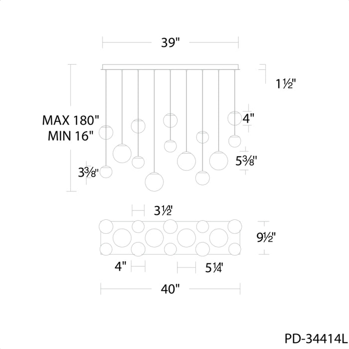 Modern Forms PD-34414L Pisces 14-lt 40" LED Pendant