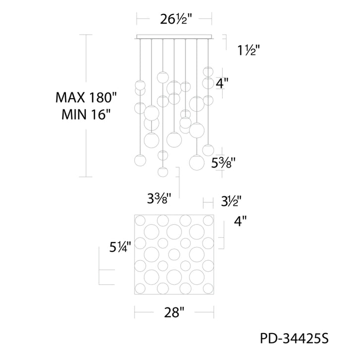 Modern Forms PD-34425S Pisces 25-lt 28" LED Pendant