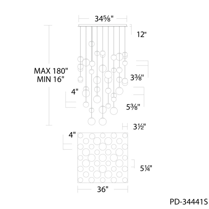 Modern Forms PD-34441S Pisces 41-lt 36" LED Pendant