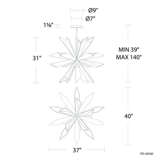 Modern Forms PD-34540 Siren 1-lt 37" LED Pendant