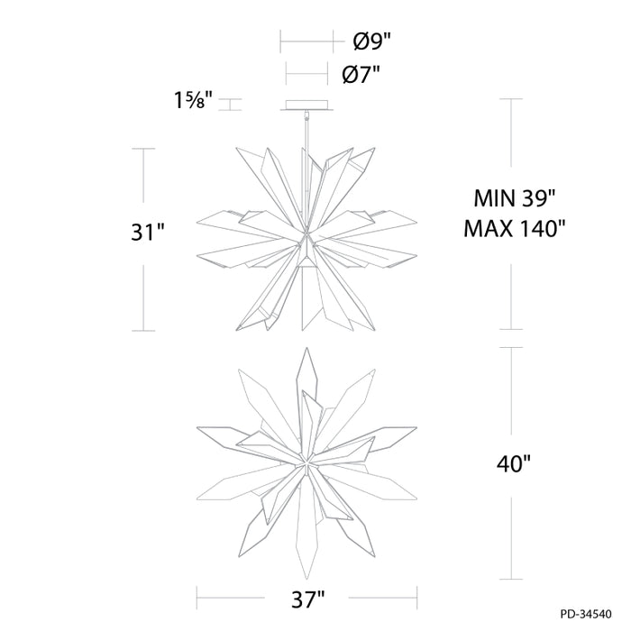 Modern Forms PD-34540 Siren 1-lt 37" LED Pendant