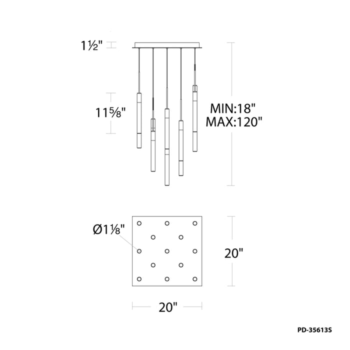 Modern Forms PD-35613S Magic 13-lt 20" LED Pendant