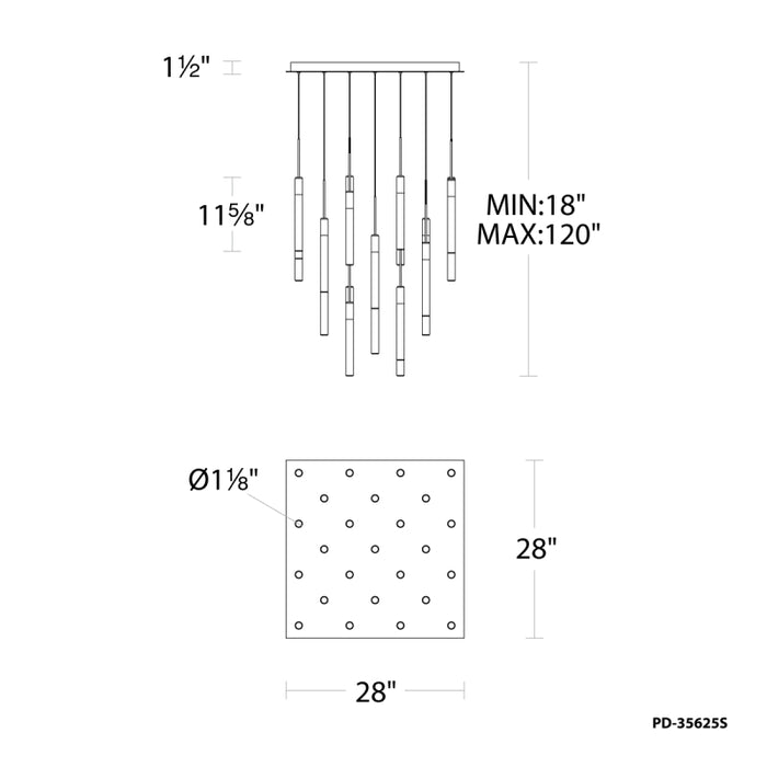 Modern Forms PD-35625S Magic 25-lt 28" LED Pendant