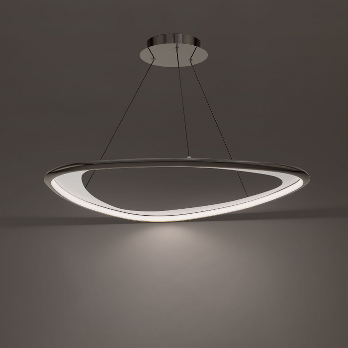 dweLED PD-41433 Oyster 1-lt 34" LED Pendant - Black Chrome