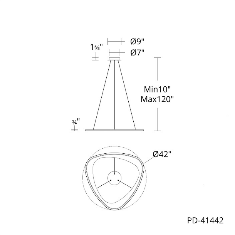 dweLED PD-41442 Oyster 1-lt 42" LED Pendant