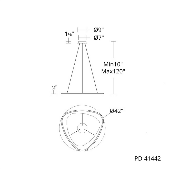 dweLED PD-41442 Oyster 1-lt 42" LED Pendant