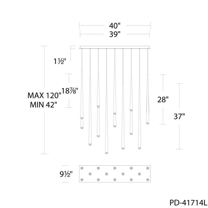 Modern Forms PD-41714L Cascade 14-lt 40" LED Pendant