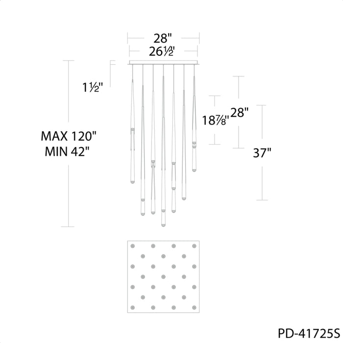 Modern Forms PD-41725S Cascade 25-lt 28" LED Round Pendant