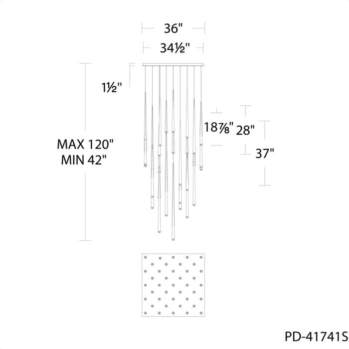 Modern Forms PD-41741S Cascade 41-lt 36" LED Round Pendant