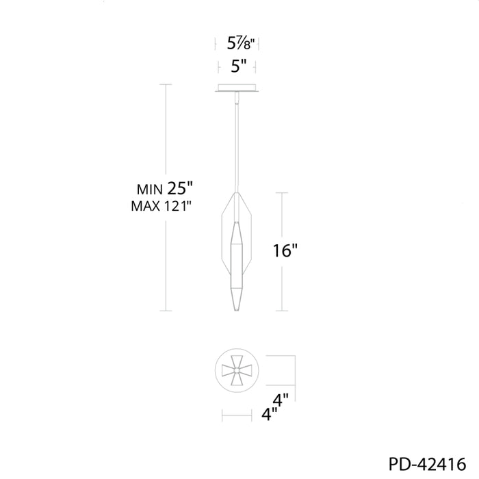 Modern Forms PD-42416 Azure 16" LED Mini Pendant