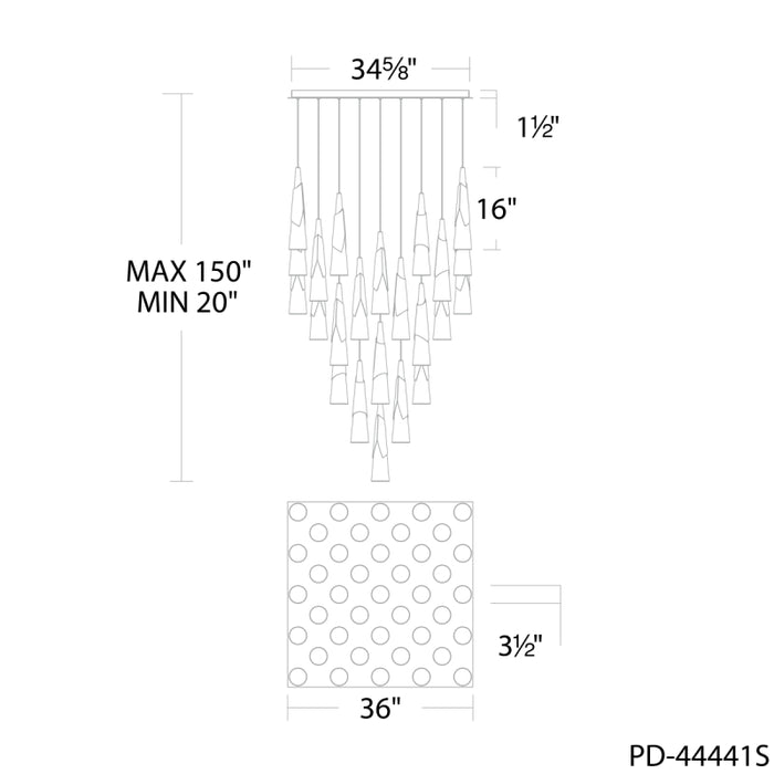 Modern Forms PD-44441S Kilt 41-lt 36" LED Pendant