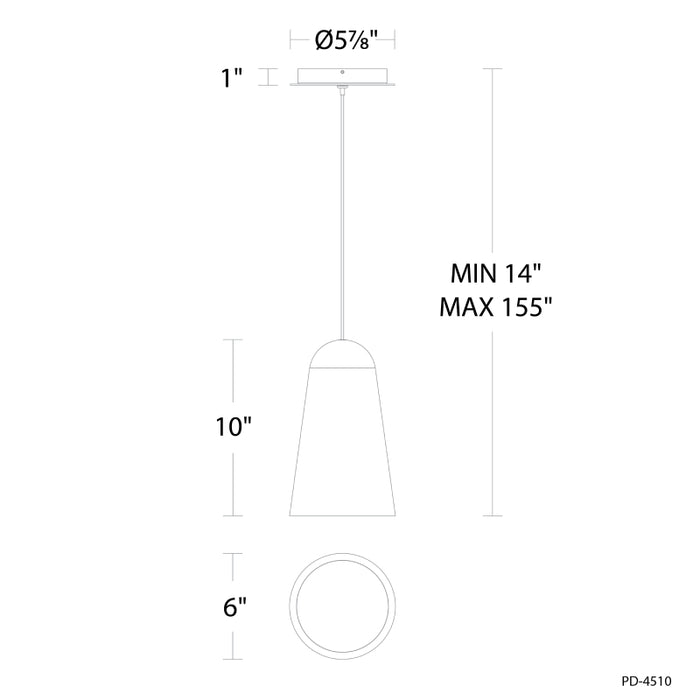 Modern Forms PD-4510 Pompeii 1-lt 6" LED Pendant