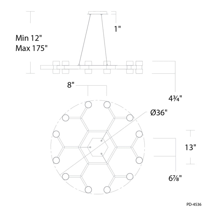 Modern Forms PD-4536 Dashe 36" LED Pendant