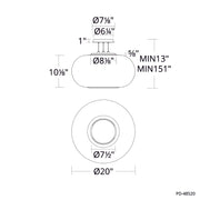 dweLED PD-48520 Doma 1-lt 20" LED Pendant