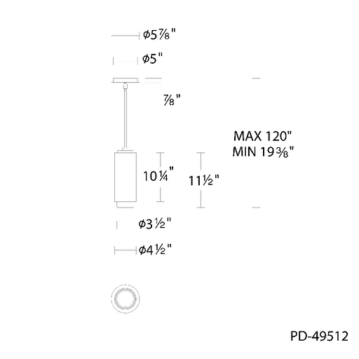 dweLED PD-49512 Aragon 1-lt 5" LED Pendant