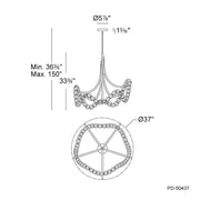 Modern Forms PD-50437 Parel 37" LED Chandelier