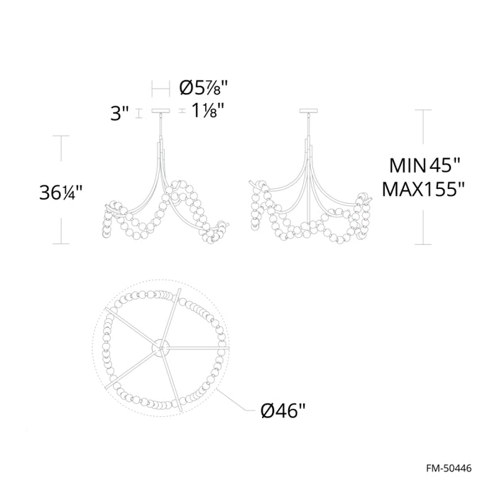 Modern Forms PD-50446 Parel 46" LED Chandelier