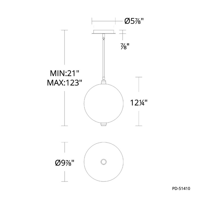 dweLED PD-51410 Anakin 1-lt 10" LED Pendant