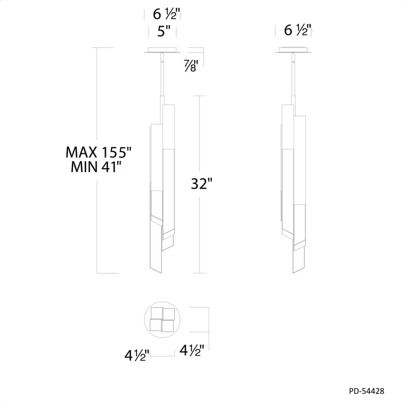 Modern Forms PD-54432 Montage 1-lt 5" LED Mini Pendant