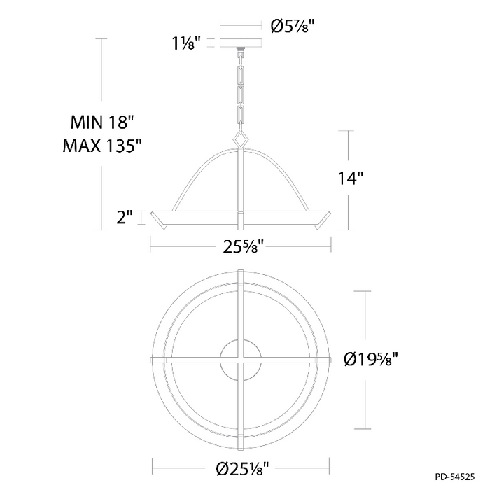 Modern Forms PD-54525 Copa 1-lt 26" LED Pendant