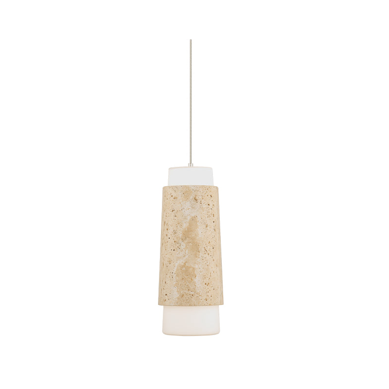 Modern Forms PD-5513 Chauncey 1-lt 5" LED Pendant - Beige Travertine/Aged Brass