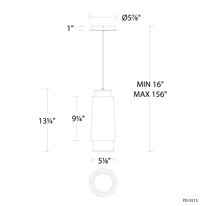 Modern Forms PD-5513 Chauncey 1-lt 5" LED Pendant