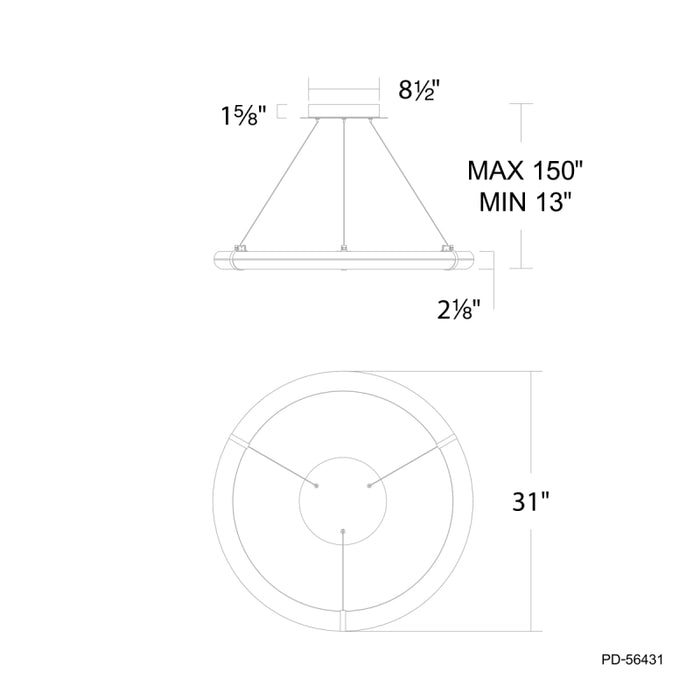 Modern Forms PD-56431 Clique 1-lt 31" LED Pendant