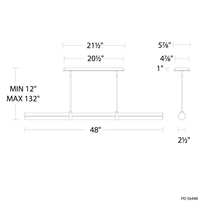 Modern Forms PD-56448 Clique 1-lt 48" LED Pendant
