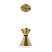 dweLED PD-57108 Pin Up 2-lt 6" LED Pendant - Aged Brass/Black