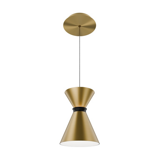 dweLED PD-57108 Pin Up 2-lt 6" LED Pendant - Aged Brass/Black