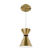 dweLED PD-57108 Pin Up 2-lt 6" LED Pendant - Aged Brass/Black