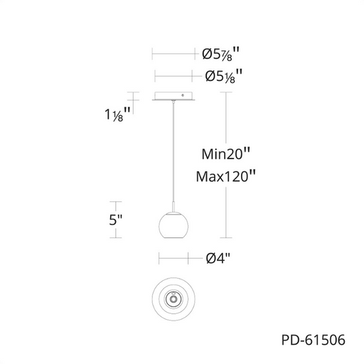 dweLED PD-61506 Close Encounters 1-lt 4" LED Pendant