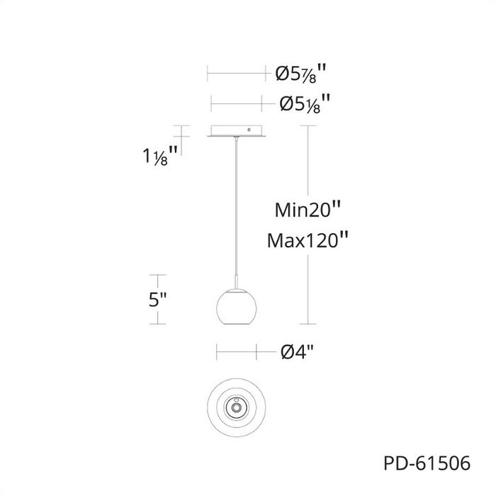 dweLED PD-61506 Close Encounters 1-lt 4" LED Pendant