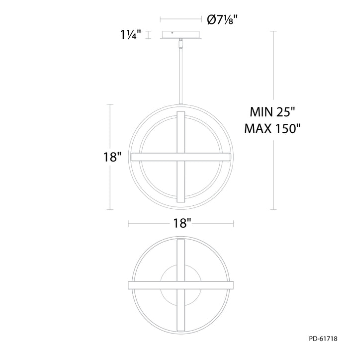 Modern Forms PD-61718 Kinetic 1-lt 18" LED Pendant