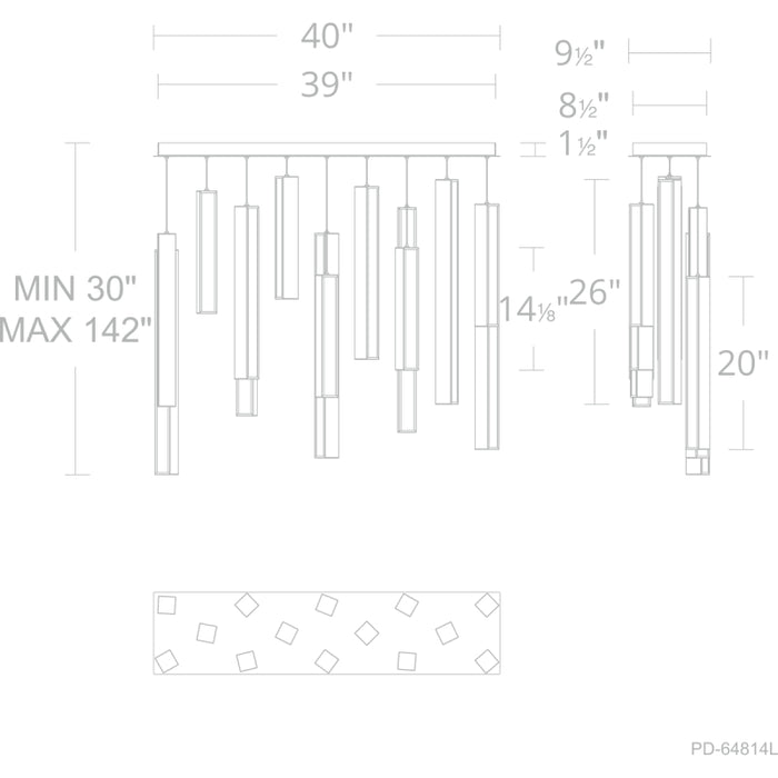 Modern Forms PD-64814L Chaos 14-lt 40" LED Pendant