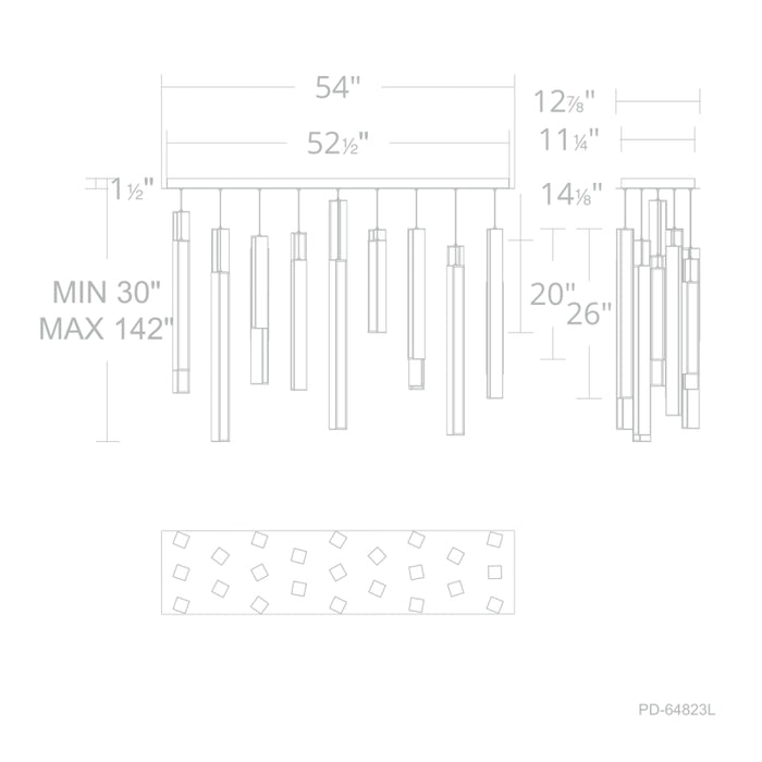 Modern Forms PD-64823L Chaos 23-lt 54" LED Pendant